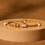 Fortune Jewel Copper Brass Plated 24k Gold Beads Gourd Wealth Bracelet Fortune Jewel