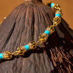 Fortune Jewel Copper Brass Plated 24k Gold Vajra Wealth Luck Bracelet Fortune Jewel