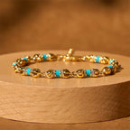 Fortune Jewel Copper Brass Plated 24k Gold Vajra Wealth Luck Bracelet Fortune Jewel