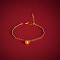 Fortune Jewel Red String Copper Brass Gourd Strength Wealth Bracelet Fortune Jewel