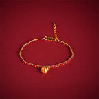 Fortune Jewel Red String Copper Brass Gourd Strength Wealth Bracelet Fortune Jewel