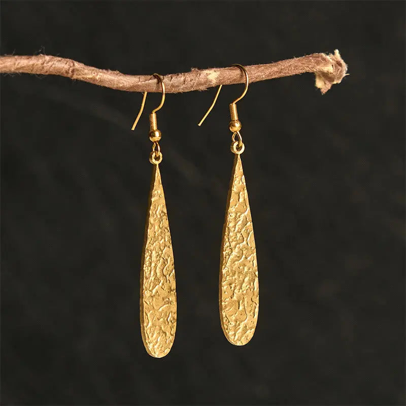 Fortune Jewel Elegant Titanium Steel Balance Hammer Marks Earrings Fortune Jewel