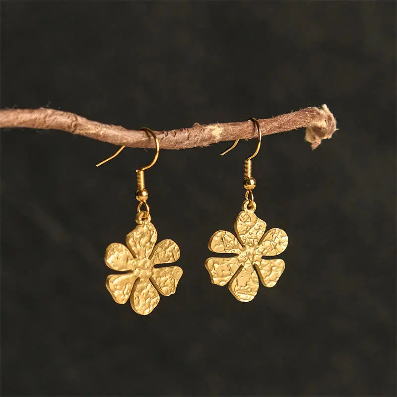 Fortune Jewel Elegant Titanium Steel Balance Hammer Marks Earrings Fortune Jewel