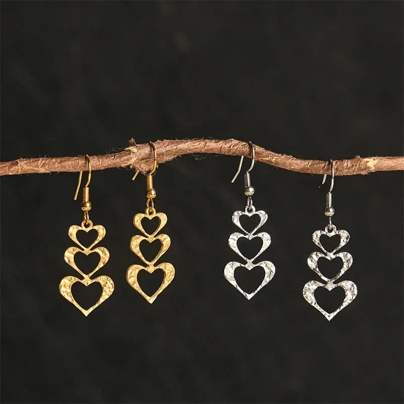 Fortune Jewel Elegant Titanium Steel Balance Hammer Marks Earrings Fortune Jewel