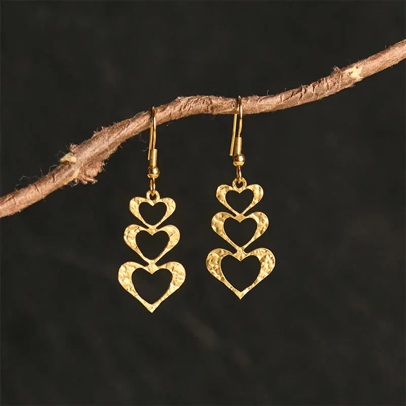 Fortune Jewel Elegant Titanium Steel Balance Hammer Marks Earrings Fortune Jewel