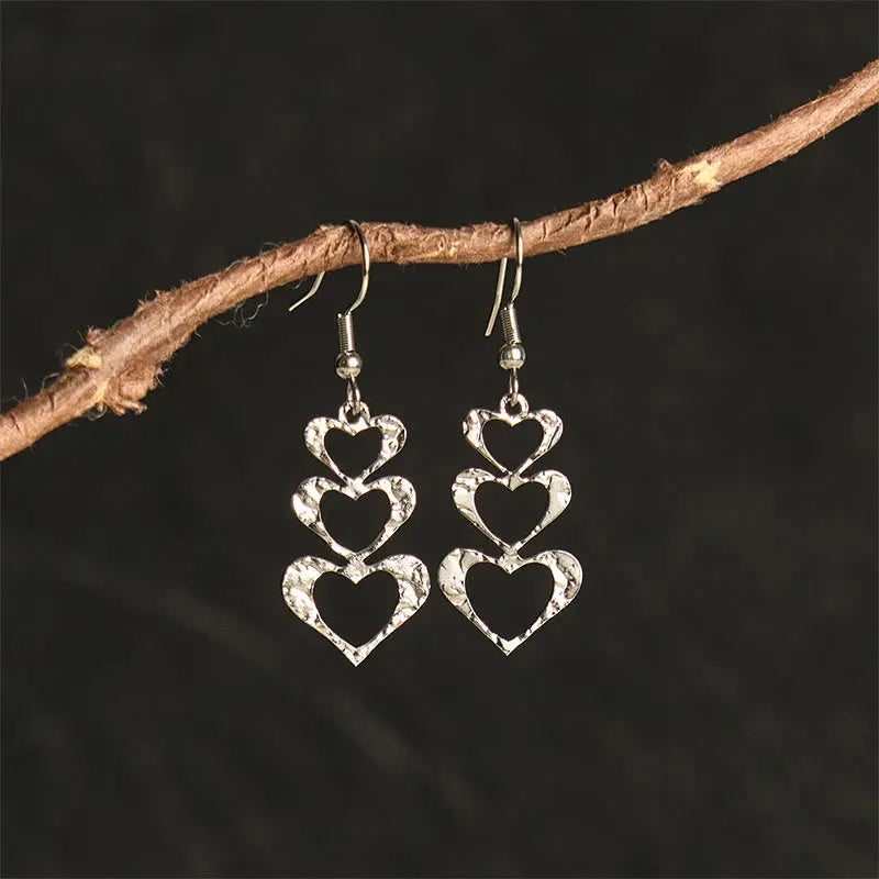 Fortune Jewel Elegant Titanium Steel Balance Hammer Marks Earrings Fortune Jewel
