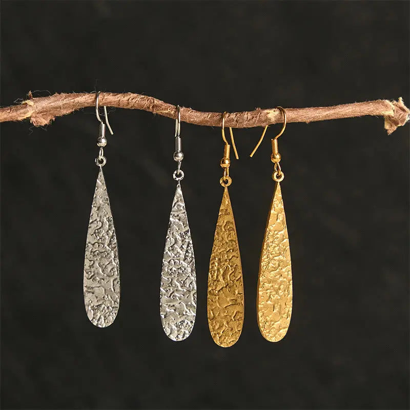 Fortune Jewel Elegant Titanium Steel Balance Hammer Marks Earrings Fortune Jewel