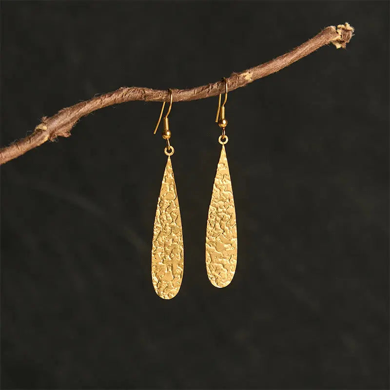Fortune Jewel Elegant Titanium Steel Balance Hammer Marks Earrings Fortune Jewel