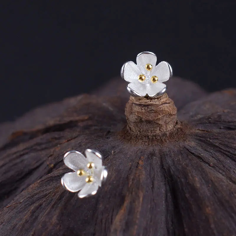 Fortune Jewel 925 Sterling Silver Golden Stamens Balance Earrings Fortune Jewel