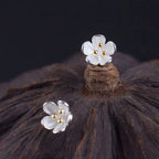 Fortune Jewel 925 Sterling Silver Golden Stamens Balance Earrings Fortune Jewel