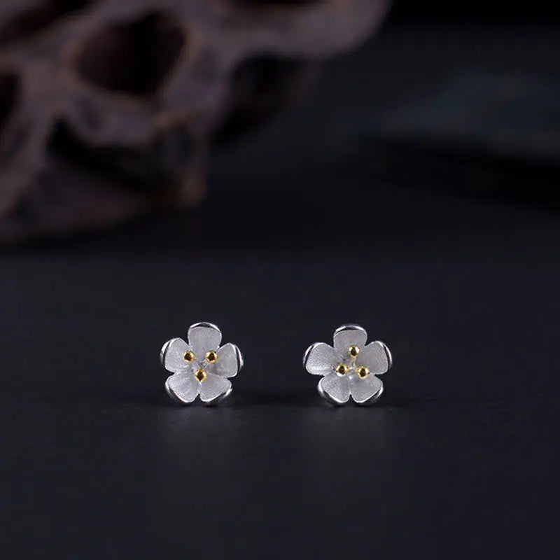 Fortune Jewel 925 Sterling Silver Golden Stamens Balance Earrings Fortune Jewel