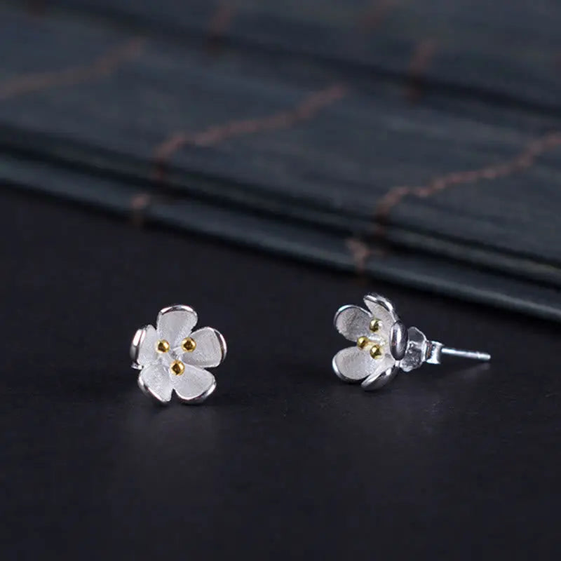 Fortune Jewel 925 Sterling Silver Golden Stamens Balance Earrings Fortune Jewel