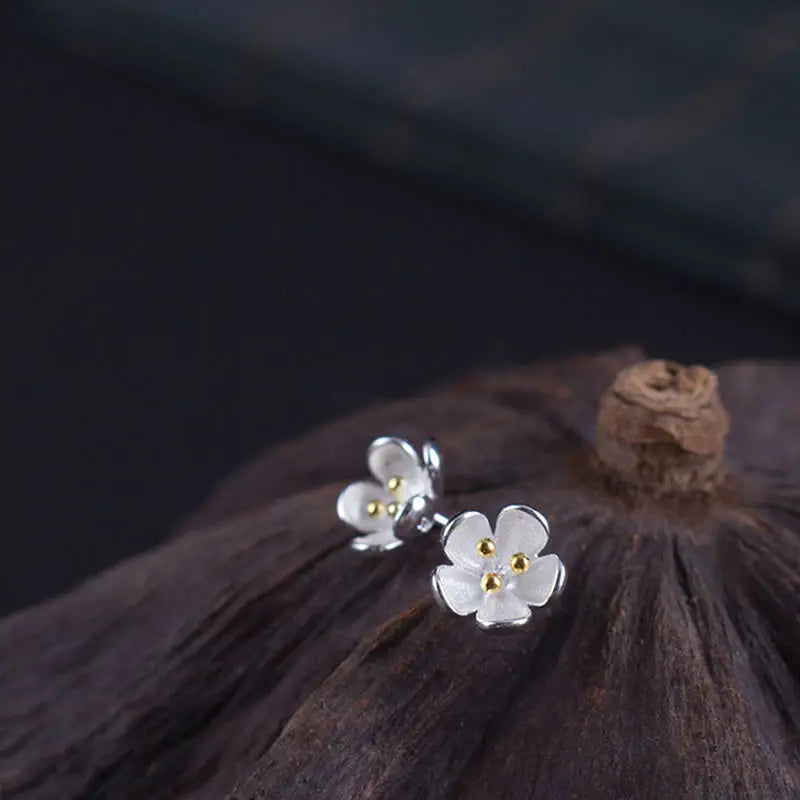 Fortune Jewel 925 Sterling Silver Golden Stamens Balance Earrings Fortune Jewel