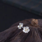 Fortune Jewel 925 Sterling Silver Golden Stamens Balance Earrings Fortune Jewel