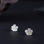 Fortune Jewel 925 Sterling Silver Golden Stamens Balance Earrings Fortune Jewel