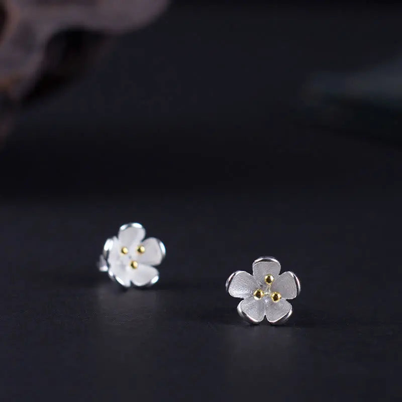 Fortune Jewel 925 Sterling Silver Golden Stamens Balance Earrings Fortune Jewel