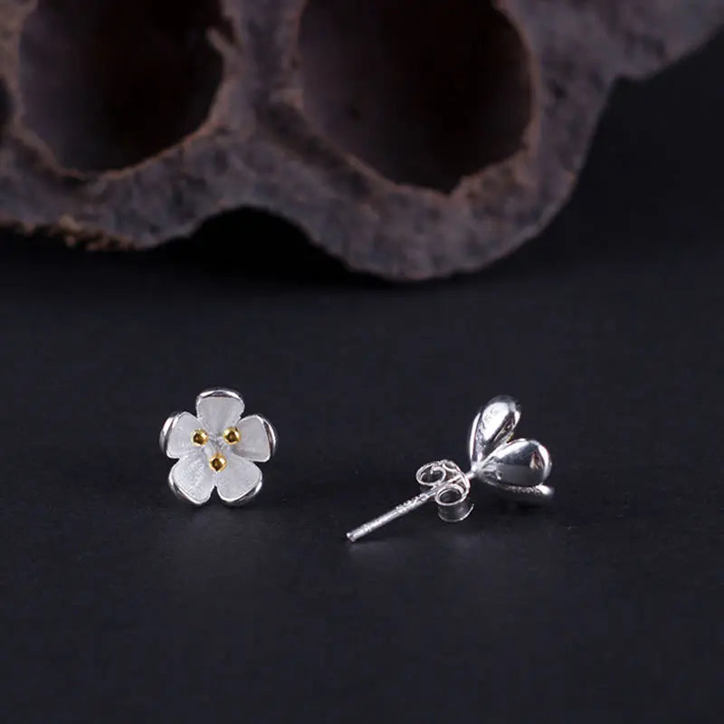 Fortune Jewel 925 Sterling Silver Golden Stamens Balance Earrings Fortune Jewel