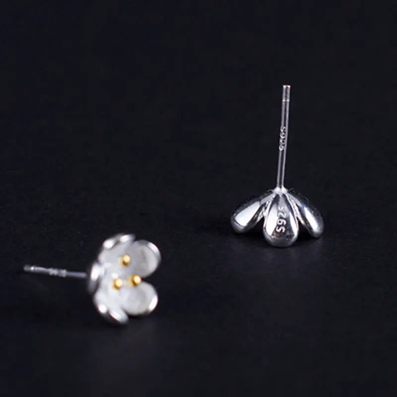 Fortune Jewel 925 Sterling Silver Golden Stamens Balance Earrings Fortune Jewel