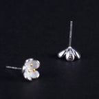 Fortune Jewel 925 Sterling Silver Golden Stamens Balance Earrings Fortune Jewel