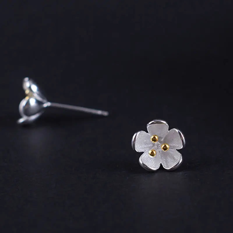 Fortune Jewel 925 Sterling Silver Golden Stamens Balance Earrings Fortune Jewel