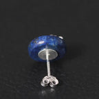 Fortune Jewel Lazurite 925 Sterling Silver Lotus Pattern Enlightenment Earrings Fortune Jewel