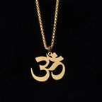 Fortune Jewel Om Symbol Mantra Stainless Steel Focus Necklace Pendant Fortune Jewel