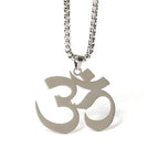 Fortune Jewel Om Symbol Mantra Stainless Steel Focus Necklace Pendant Fortune Jewel