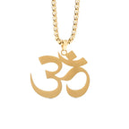 Fortune Jewel Om Symbol Mantra Stainless Steel Focus Necklace Pendant Fortune Jewel