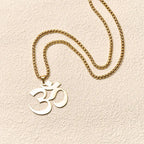 Fortune Jewel Om Symbol Mantra Stainless Steel Focus Necklace Pendant Fortune Jewel