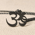 Fortune Jewel Om Symbol Mantra Stainless Steel Focus Necklace Pendant Fortune Jewel