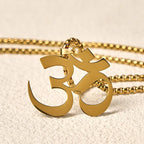 Fortune Jewel Om Symbol Mantra Stainless Steel Focus Necklace Pendant Fortune Jewel