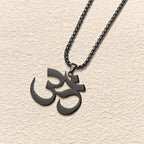 Fortune Jewel Om Symbol Mantra Stainless Steel Focus Necklace Pendant Fortune Jewel