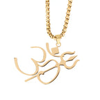 Fortune Jewel Trident OM Symbol Stainless Steel Connection Necklace Pendant Fortune Jewel