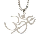 Fortune Jewel Trident OM Symbol Stainless Steel Connection Necklace Pendant Fortune Jewel
