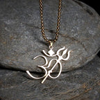 Fortune Jewel Trident OM Symbol Stainless Steel Connection Necklace Pendant Fortune Jewel