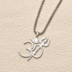 Fortune Jewel Trident OM Symbol Stainless Steel Connection Necklace Pendant Fortune Jewel