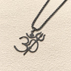 Fortune Jewel Trident OM Symbol Stainless Steel Connection Necklace Pendant Fortune Jewel