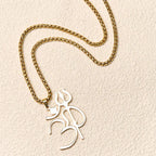 Fortune Jewel Trident OM Symbol Stainless Steel Connection Necklace Pendant Fortune Jewel