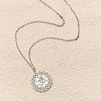 Fortune Jewel Hollow Lotus Design Om Symbol Stainless Steel Connection Necklace Pendant Fortune Jewel