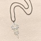 Fortune Jewel Lotus Vines Design Chakra Symbol Stainless Steel Enlightenment Necklace Pendant Fortune Jewel