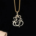 Fortune Jewel Ganesh Elephant Stainless Steel Protection Necklace Pendant Fortune Jewel