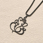 Fortune Jewel Ganesh Elephant Stainless Steel Protection Necklace Pendant Fortune Jewel