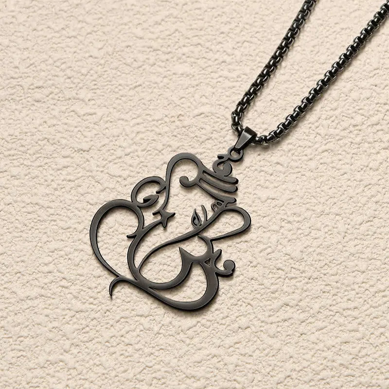 Fortune Jewel Ganesh Elephant Stainless Steel Protection Necklace Pendant Fortune Jewel