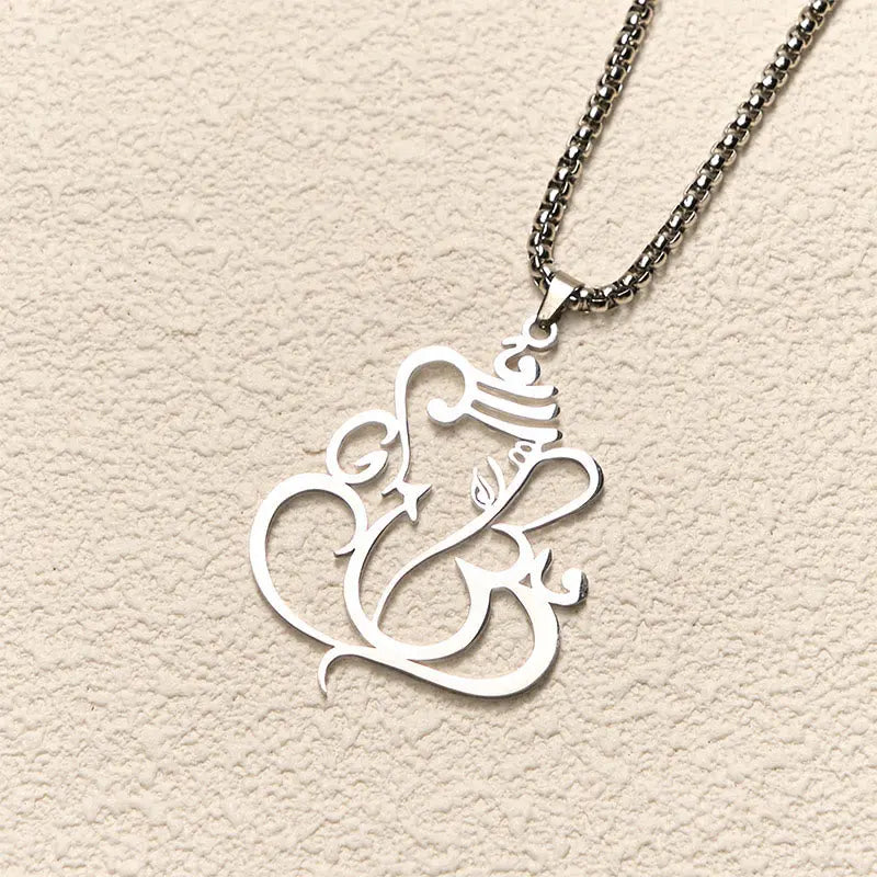 Fortune Jewel Ganesh Elephant Stainless Steel Protection Necklace Pendant Fortune Jewel