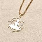 Fortune Jewel Vintage Lotus Sitting Buddha Design Stainless Steel Enlightenment Necklace Pendant Fortune Jewel