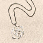 Fortune Jewel Vintage Koi Fish Hollow Design Stainless Steel Luck Necklace Pendant Fortune Jewel