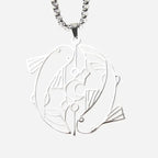 Fortune Jewel Vintage Koi Fish Hollow Design Stainless Steel Luck Necklace Pendant Fortune Jewel