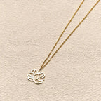 Fortune Jewel Hollow Lotus Design Stainless Steel Enlightenment Necklace Pendant Fortune Jewel