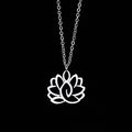 Fortune Jewel Hollow Lotus Design Stainless Steel Enlightenment Necklace Pendant Fortune Jewel