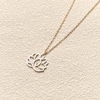Fortune Jewel Hollow Lotus Design Stainless Steel Enlightenment Necklace Pendant Fortune Jewel